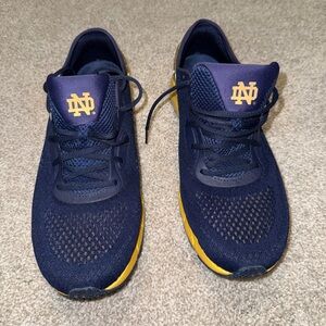 Notre Dame Under Armour Blue and Gold Athletic Shoes